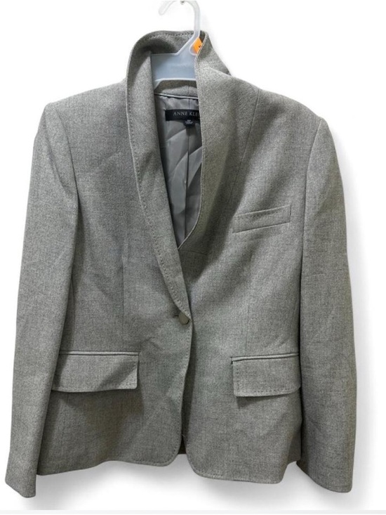 Anne Klein Jackets & Blazers - Anne Klein Light Gray Shawl Collar Wool-Blend Blazer
